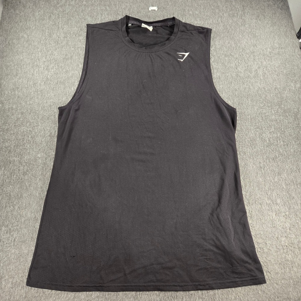 Gymshark Tank Top Mens Large Black Sleeveless Muscle Workout Shirt